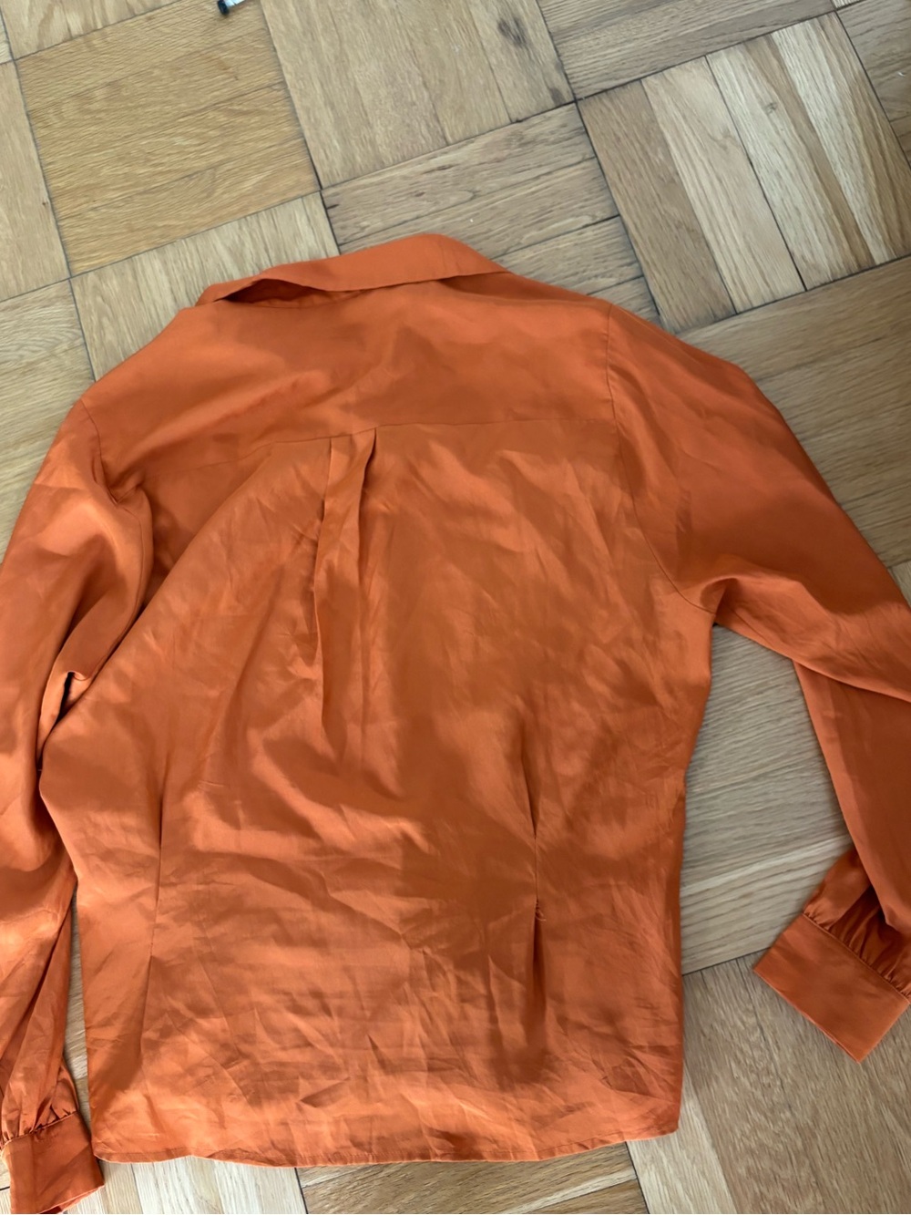 Reformation vintage Silky Orange Button-Up Blouse - Picture 2 of 2